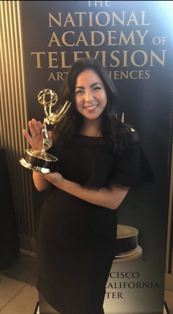 Norma Lopez with her second Emmy award