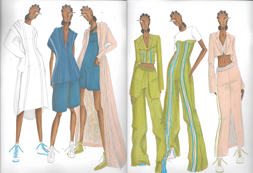 Brianna Toomer BFA Fashion Design Illustrated Lineup
