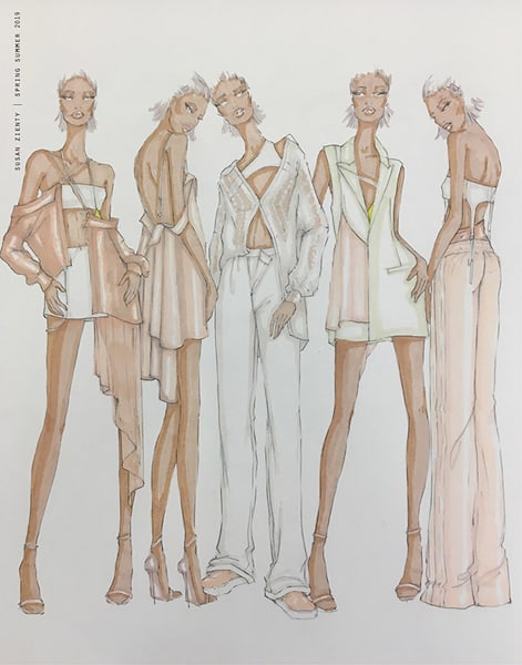 Susan Zienty BFA Fashion Design Illustrated Lineup