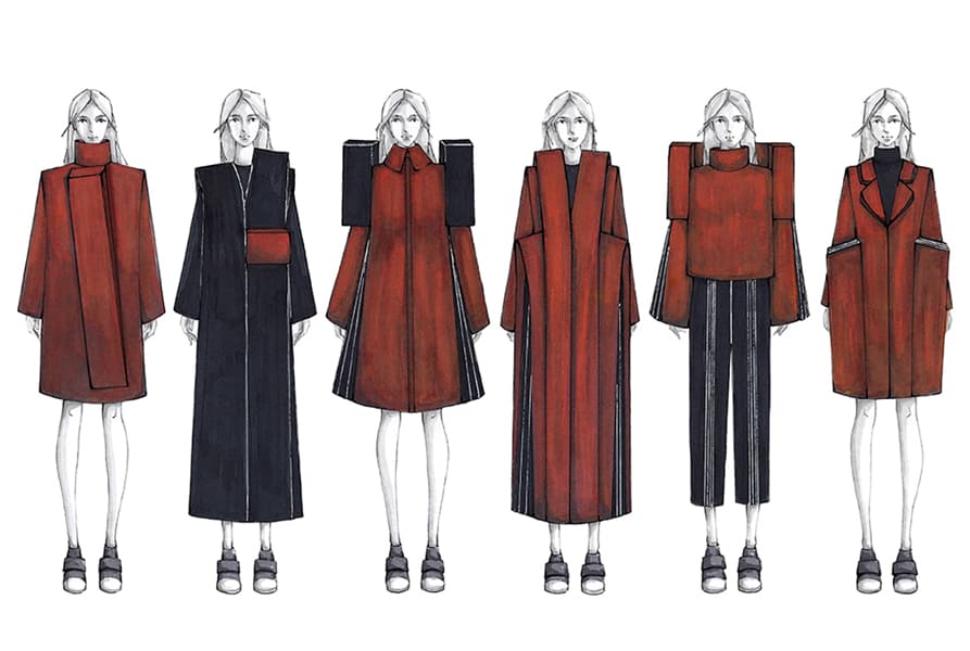 Zhouyi Li BFA Fashion Design Illustrated Lineup