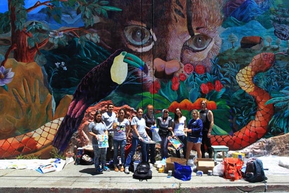 urban Jungle Mural Finished with Students